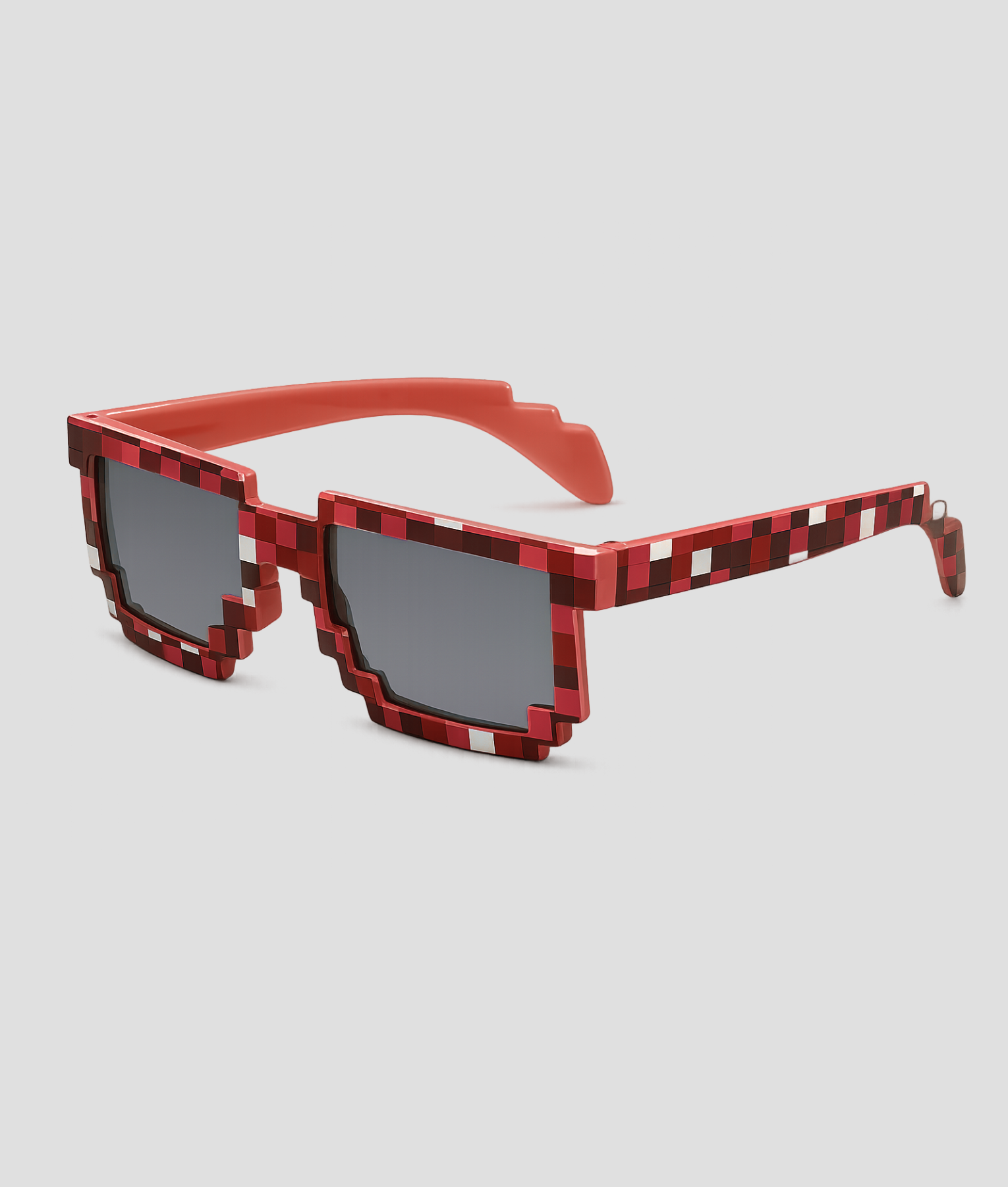 Rode vierkante feestbril met pixel-patroon