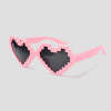 Rode pixel hart zonnebril met pixelpatroon glazen