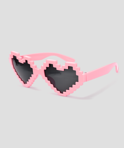 Rode pixel hart zonnebril met pixelpatroon glazen