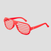 Rode shutter shades feestbril met horizontale lamellen