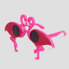 Roze glitter flamingo feestbril met flamingo montuur