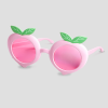 Roze perzik feestbril met blaadjes decoratie