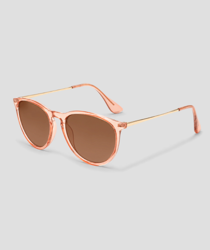 Roze transparante aviator zonnebril