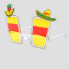 Feestbril in de vorm van sangriaglazen met fruit en sombrero