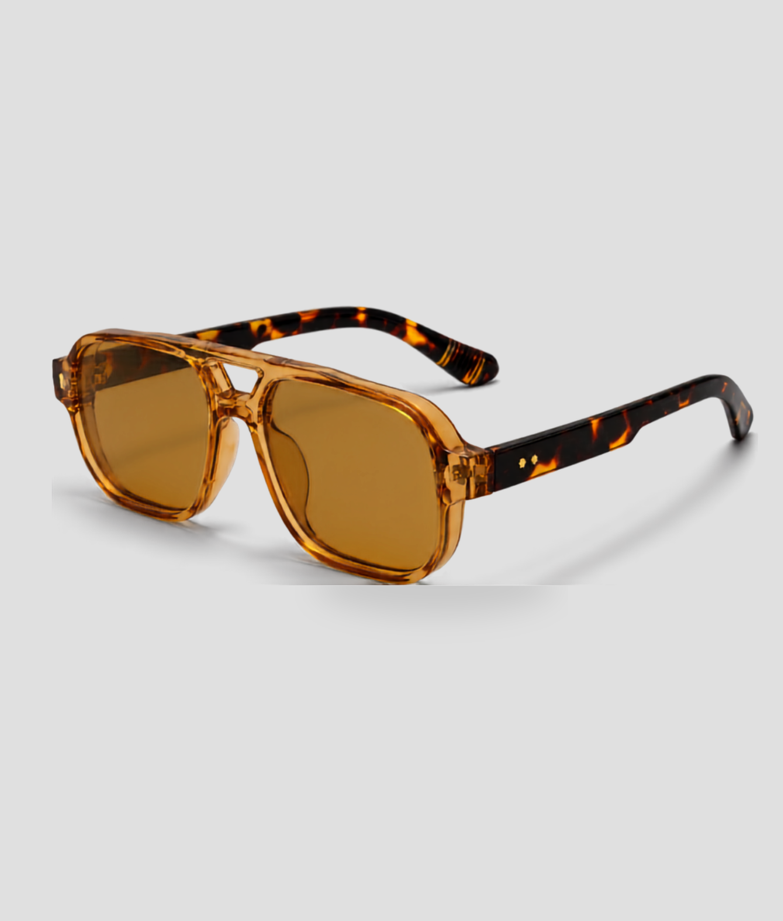 Tortoise aviator zonnebril met bruine glazen