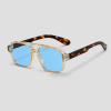 Transparante aviator zonnebril met blauwe glazen