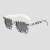 Witte vierkante feestbril met pixel-patroon