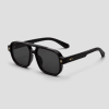Zwarte aviator zonnebril met grijze glazen