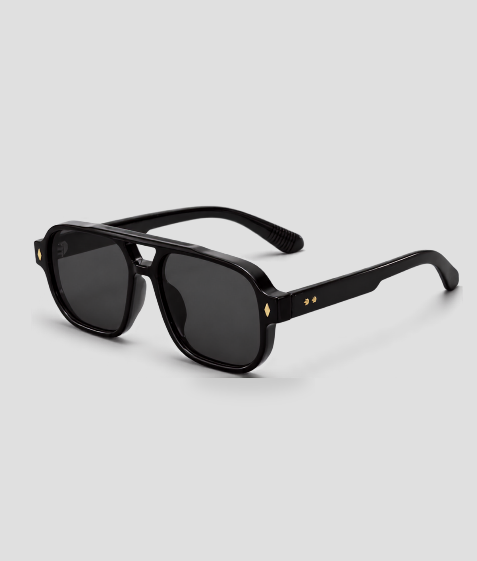 Zwarte aviator zonnebril met grijze glazen