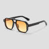 Zwarte aviator zonnebril met oranje glazen