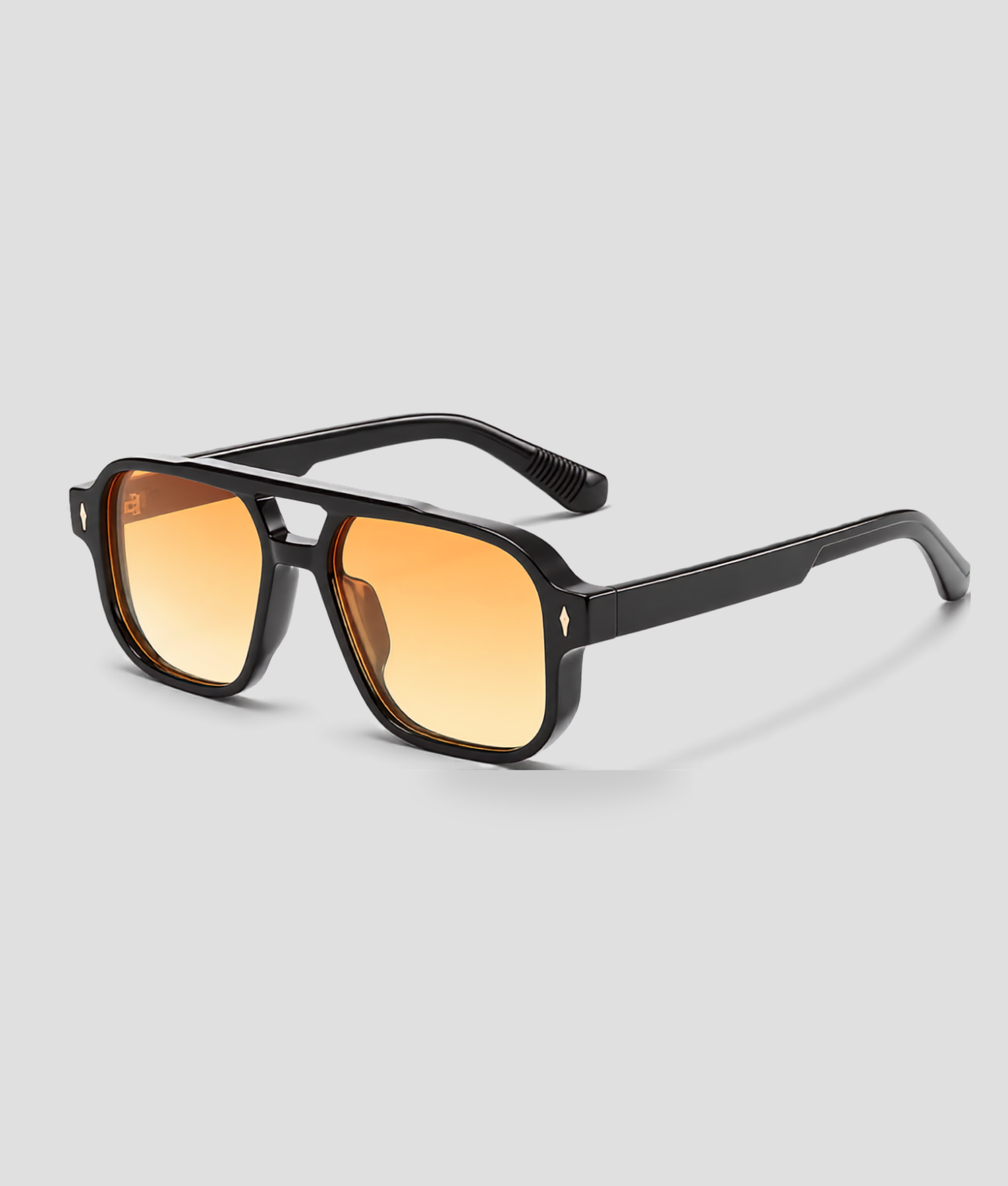 Zwarte aviator zonnebril met oranje glazen